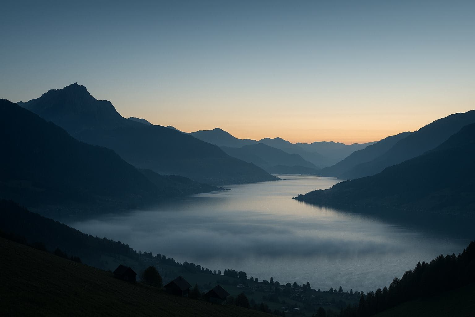 Landschaft der Region Luzern im Morgenlicht